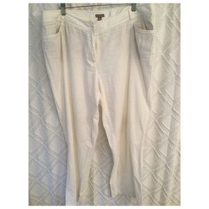J. Jill white linen long pants